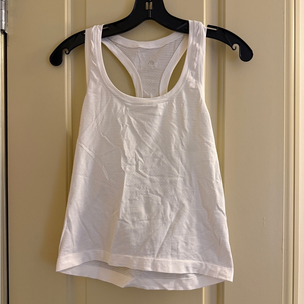 Lululemon White Racerback Tank - Race Length